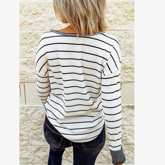 Lovesoft Top-Waffle Knit Colorblock