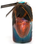 Raku Pottery Works BEAR-FETISH LG TURQ 6'