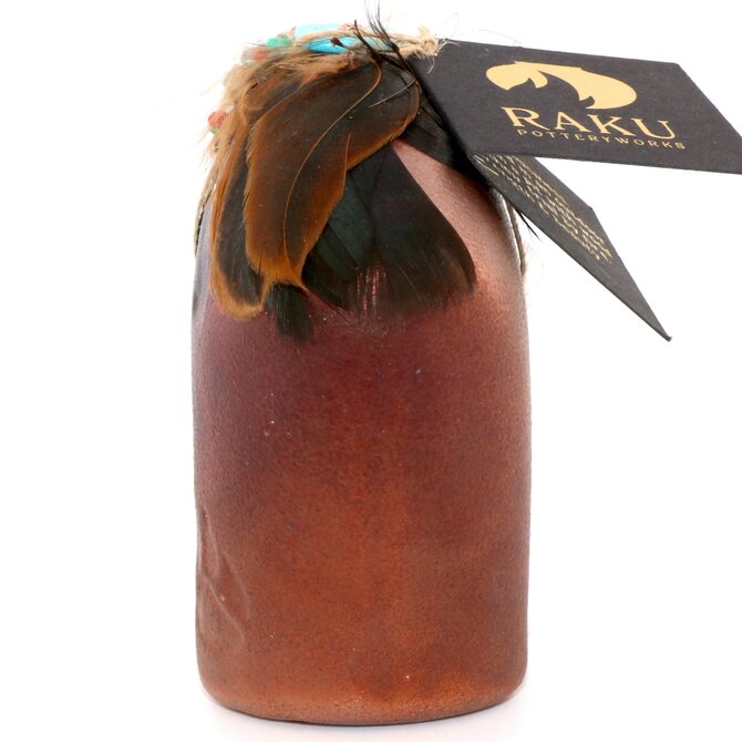 Raku Pottery Works BEAR-FETISH LG TURQ 6'