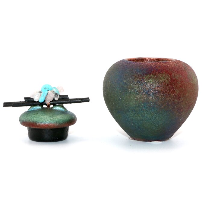 Raku Pottery Works JAR-LID/STICKS DREAM CATCHER