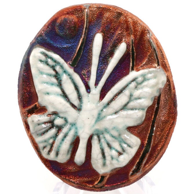 Raku Pottery Works MEDALLION-BUTTERFLY