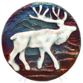 Raku Pottery Works MEDALLION-ELK