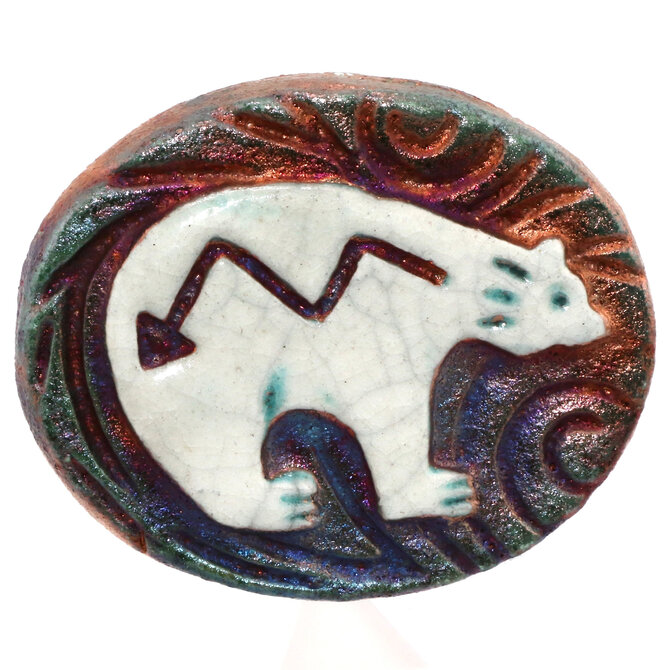 Raku Pottery Works MEDALLION-FETISH BEAR