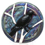 Raku Pottery Works MEDALLION-RAVEN