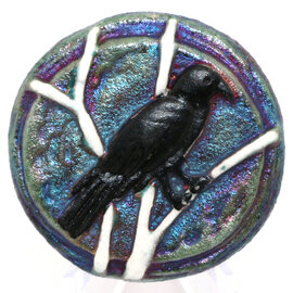 Raku Pottery Works MEDALLION-RAVEN