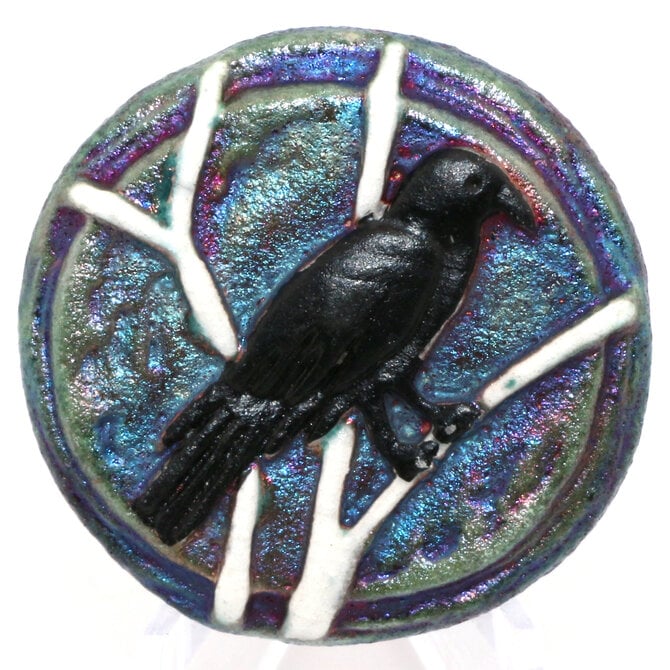 Raku Pottery Works MEDALLION-RAVEN