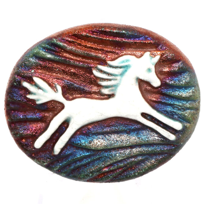 Raku Pottery Works MEDALLION-SPIRIT PONY