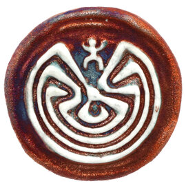 Raku Pottery Works MEDALLION-MAN IN THE MAZE