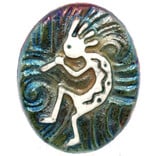 Raku Pottery Works MEDALLION-KOKOPELLI