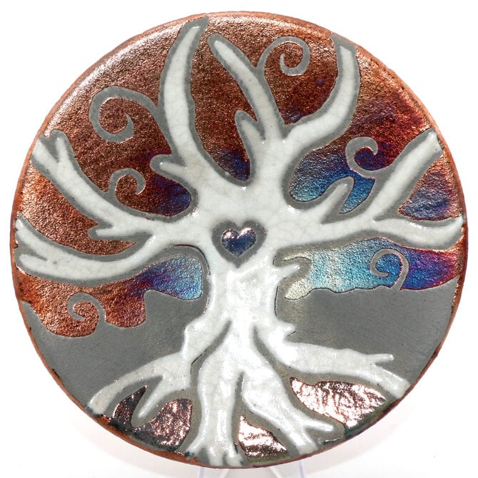 Raku Pottery Works PLATE-SM TREE OF LIFE