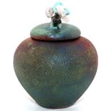 Raku Pottery Works JAR-MINI FETISH W/ STKS/BD 2"