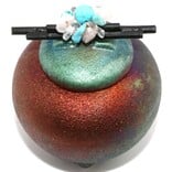 Raku Pottery Works JAR-MINI FETISH W/ STKS/BD 2"