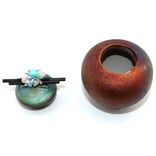 Raku Pottery Works JAR-MINI FETISH W/ STKS/BD 2"