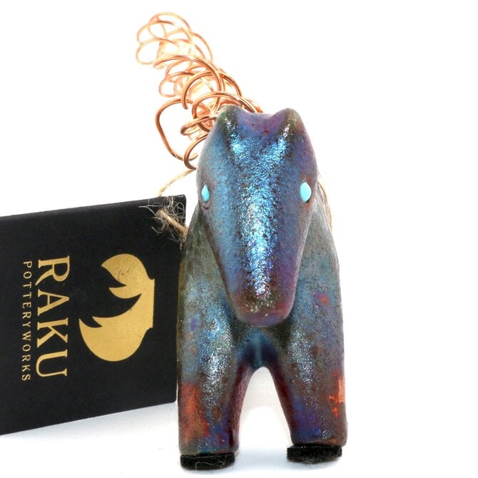 Raku Pottery Works HORSE-SPIRIT COPPER MANE/TQ 6"