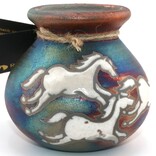 Raku Pottery Works VASE-SM HORSE