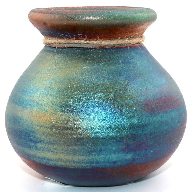 Raku Pottery Works VASE-SM HORSE