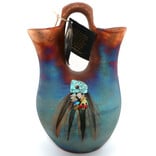 Raku Pottery Works WEDDING VASE-LG/FTHR/TQ 7"