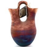 Raku Pottery Works WEDDING VASE-LG/FTHR/TQ 7"