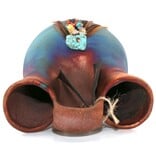 Raku Pottery Works WEDDING VASE-LG/FTHR/TQ 7"