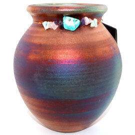 Raku Pottery Works JAR-MD SPIRIT W/ COPPER TQ