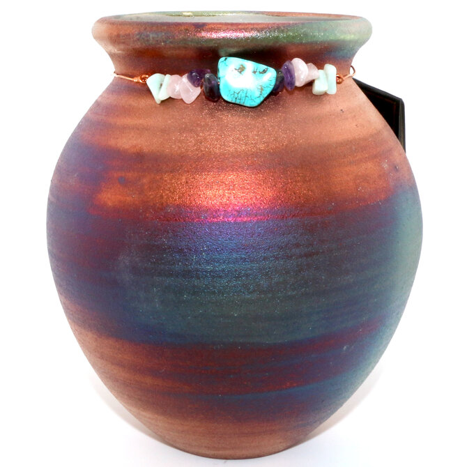 Raku Pottery Works JAR-MD SPIRIT W/ COPPER TQ