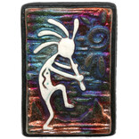 Raku Pottery Works WALL ART-SM KOKOPELLI 2"