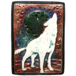 Raku Pottery Works WALL ART-SM WOLF 2"