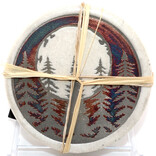 Raku Pottery Works COASTER SET-FIR TREES S/4