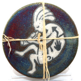 Raku Pottery Works *COASTER SET-KOKOPELLI