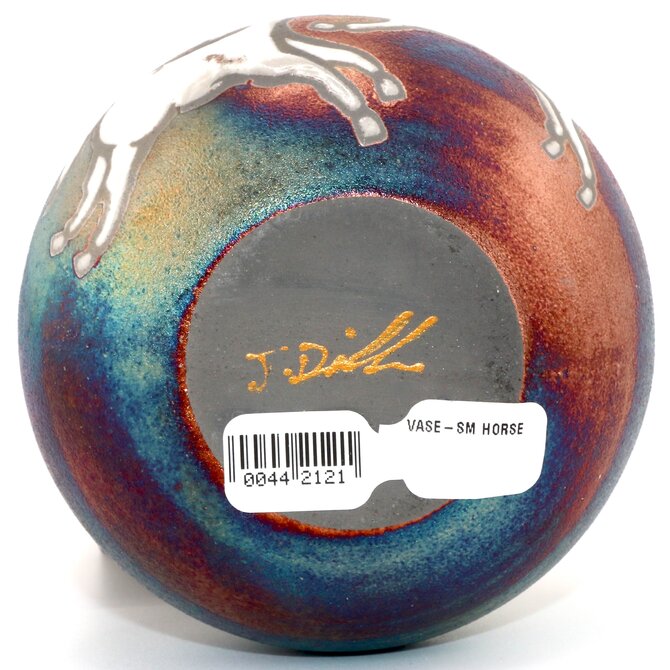 Raku Pottery Works VASE-SM HORSE