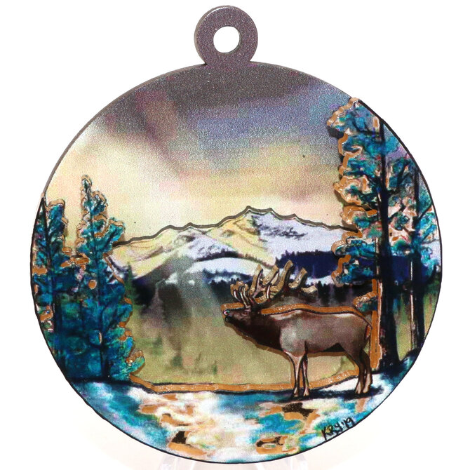 ART FOR THE YOUNG AT HEART ORN-ELK/MNTS ACRYLIC 3D