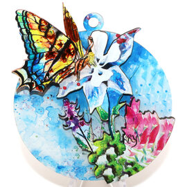 ART FOR THE YOUNG AT HEART ORN-BFLY/COLUMBINE ACRYLIC 3D