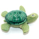 Raku Pottery Works SEA TURTLE-GRN LG