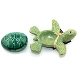 Raku Pottery Works SEA TURTLE-GRN LG