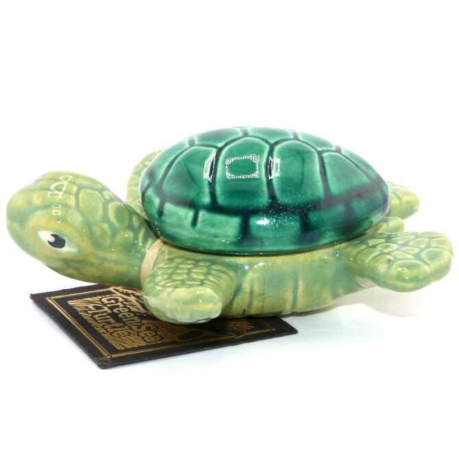 Raku Pottery Works Sea Turtle-Green Large