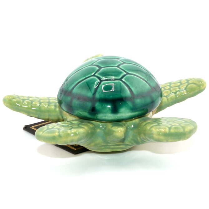 Raku Pottery Works Sea Turtle-Green Large