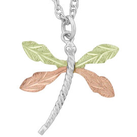Stamper Jewelry Necklace-Dragonfly w/Leaves 18" Chain