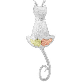 Stamper Jewelry Necklace-Cat w/Leaves 18" SS Chain