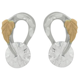Stamper Jewelry Earring-CZ Loop w/Leaf