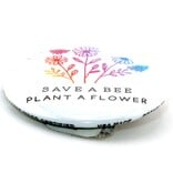 BUTTON PIN FUN PIN-RND SAVE BEE/PLANT FLOWER