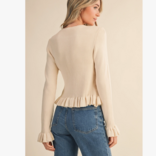 &MERCI Cardi-Ruffle Hem Ribbed