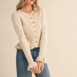 &MERCI Cardi-Ruffle Hem Ribbed