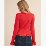 &MERCI Cardi-Ruffle Hem Ribbed