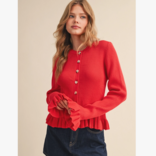 &MERCI Cardi-Ruffle Hem Ribbed
