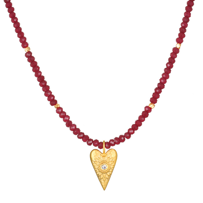 Satya Jewelry N-RED ONYX HEALING HEART