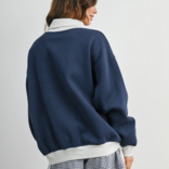BUTTERMELON Sweatshirt-Cozy Contrast Turtleneck