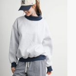 BUTTERMELON Sweatshirt-Cozy Contrast Turtleneck