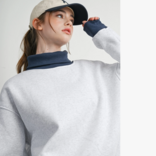 BUTTERMELON Sweatshirt-Cozy Contrast Turtleneck