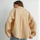 BUTTERMELON Top-Crop Button Up Long Sleeve