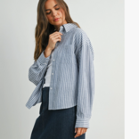 BUTTERMELON Top-Crop Button Up Long Sleeve